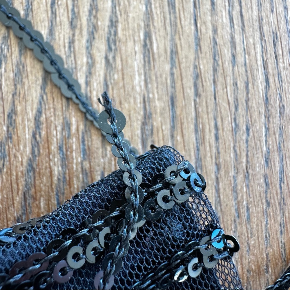 ZARA Dress Limited Edition Size XS Sequin Fringed Black Whimisgoth Witchy Grunge - Picture 5 of 12